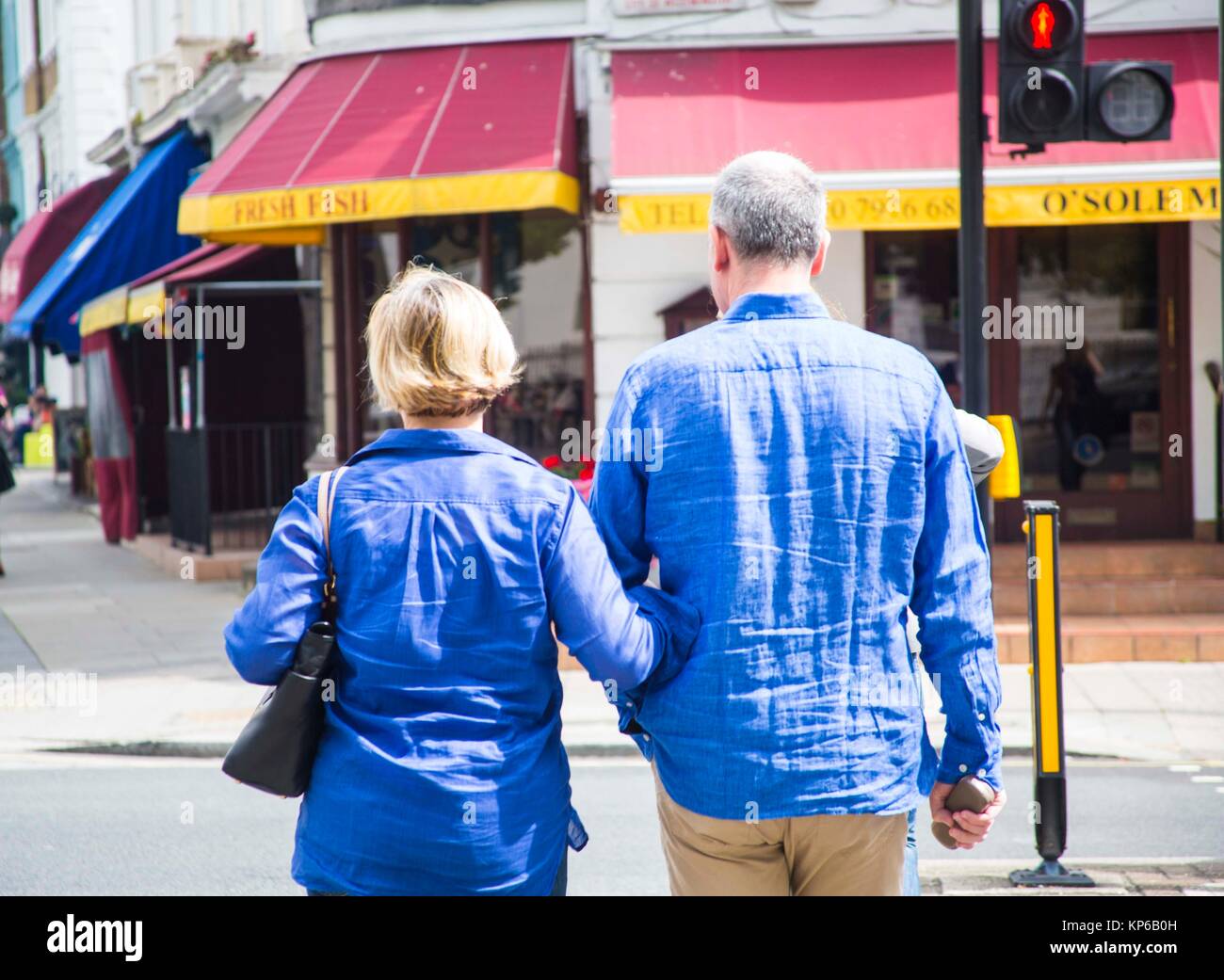 old couple matching shirts