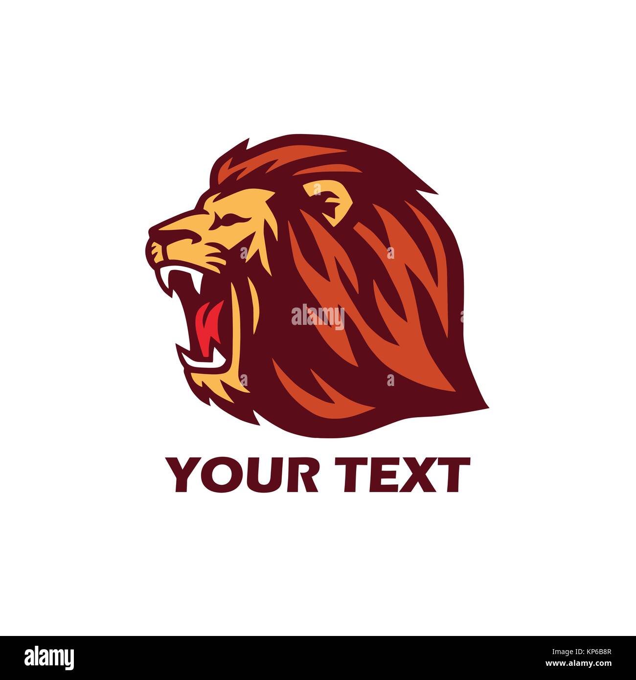 Roaring Lion Logo Template Stock Vector