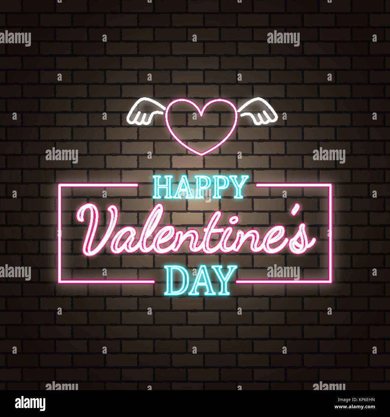 Neon text valentines day banner Stock Vector Image & Art - Alamy