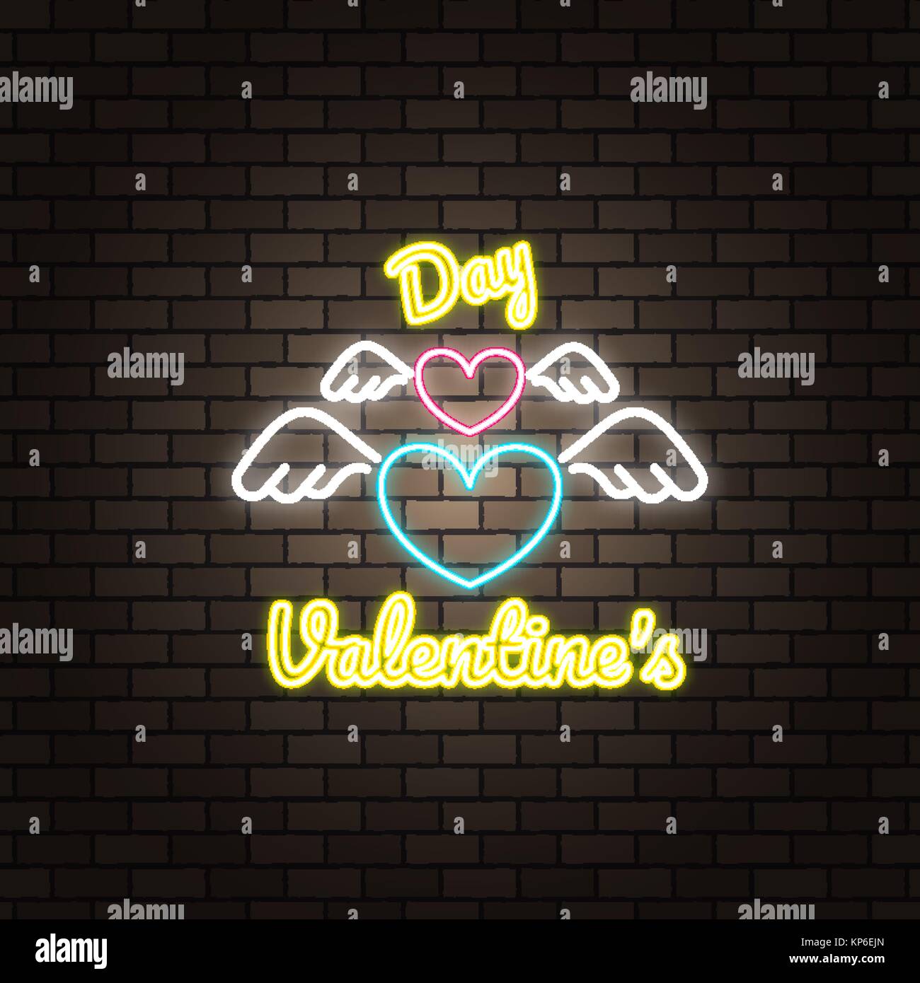 Neon text valentines day banner Stock Vector Image & Art - Alamy