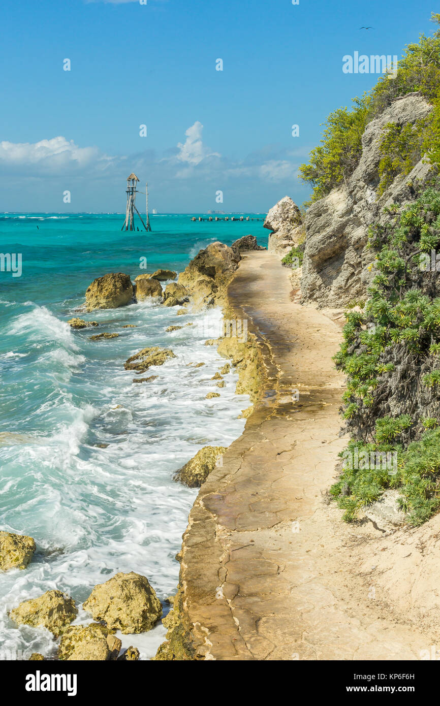 Path along the coast at Punta Sur | Isla Mujeres | Mexico Stock Photo