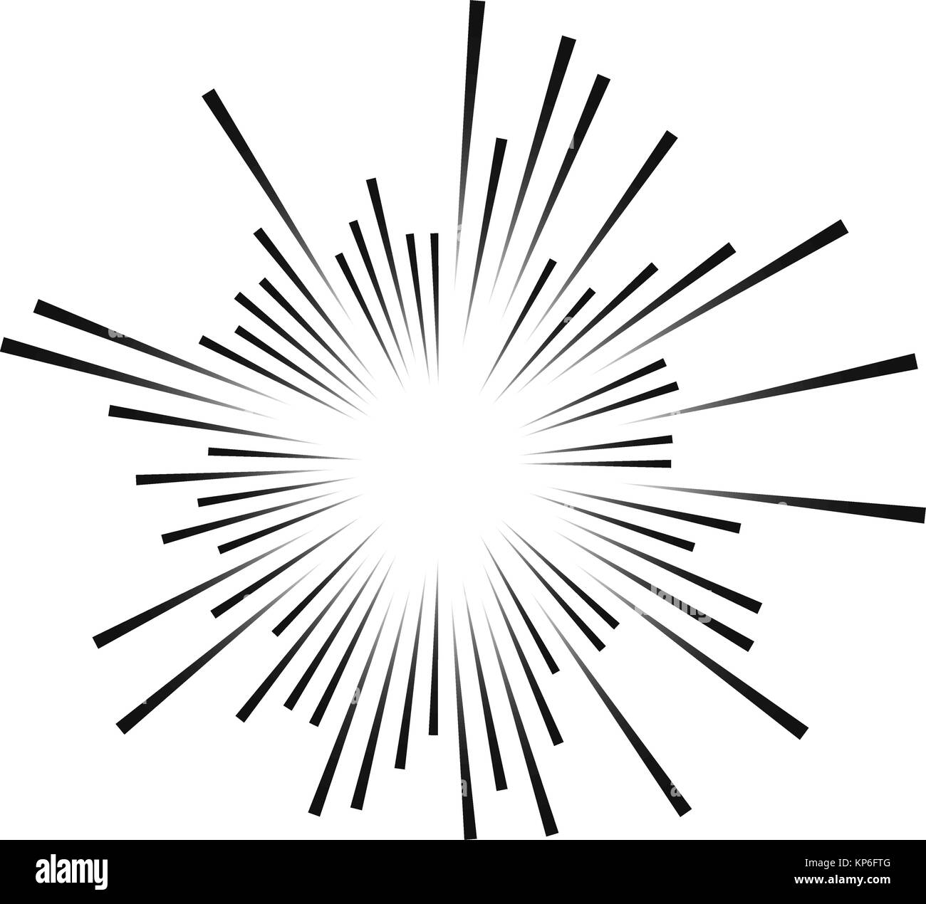abstract black rays. explosion effect. vector illustration Stock Vector