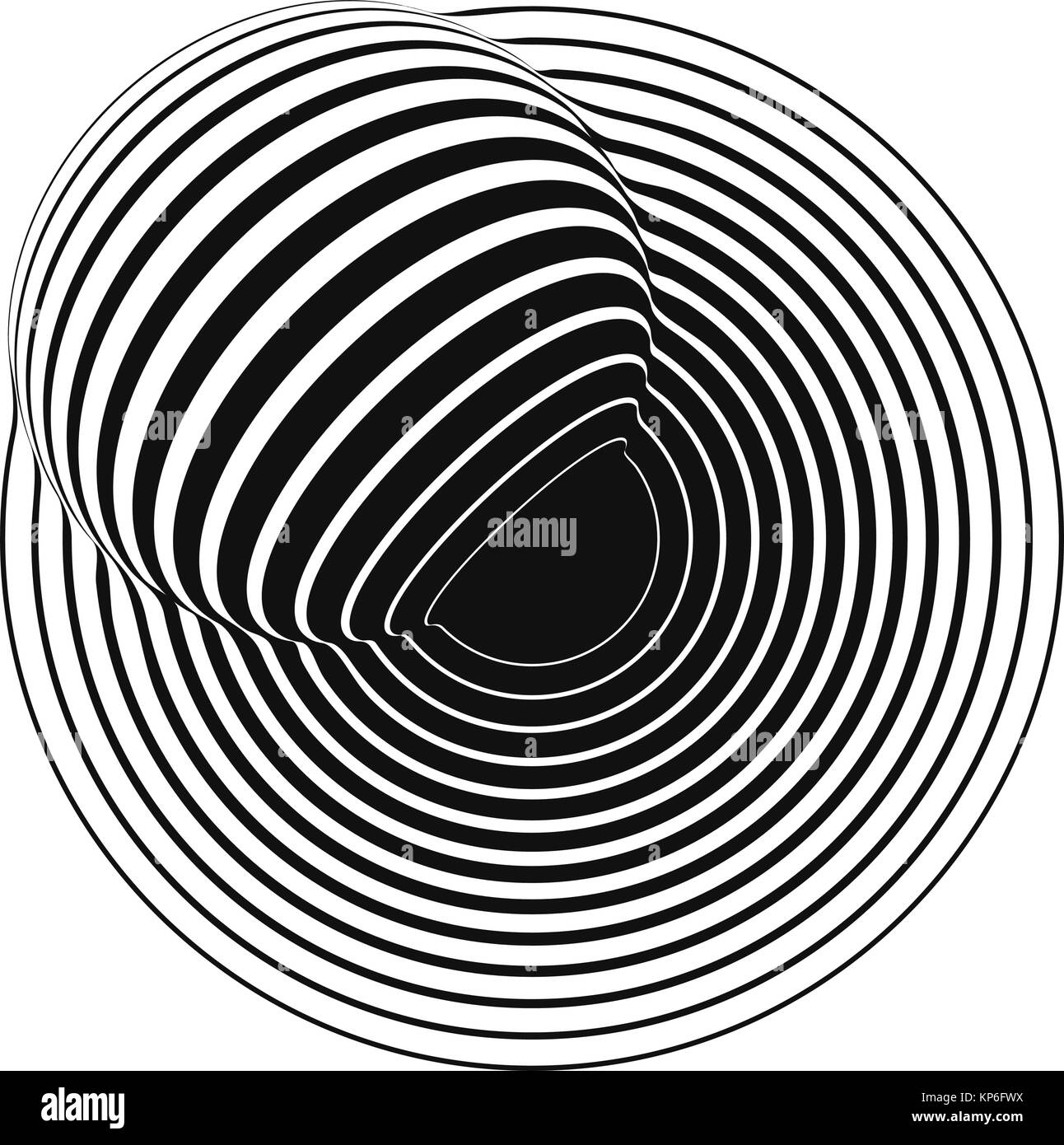 concentric circles with striped sphere. vector backdrop Stock Vector