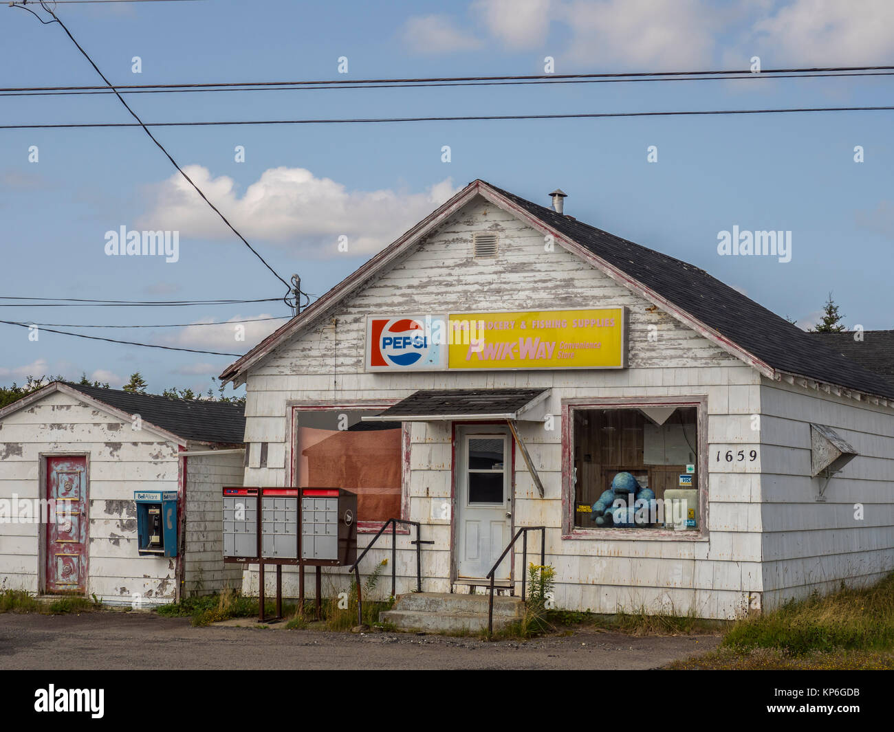 B&E Kwik-Way convenience store, Marie Joseph, Nova Scotia, Canada. Stock Photo