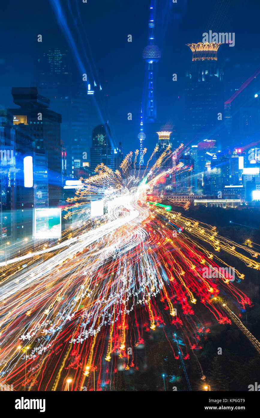 Abstract shanghai skyline color hi-res stock photography and images - Alamy