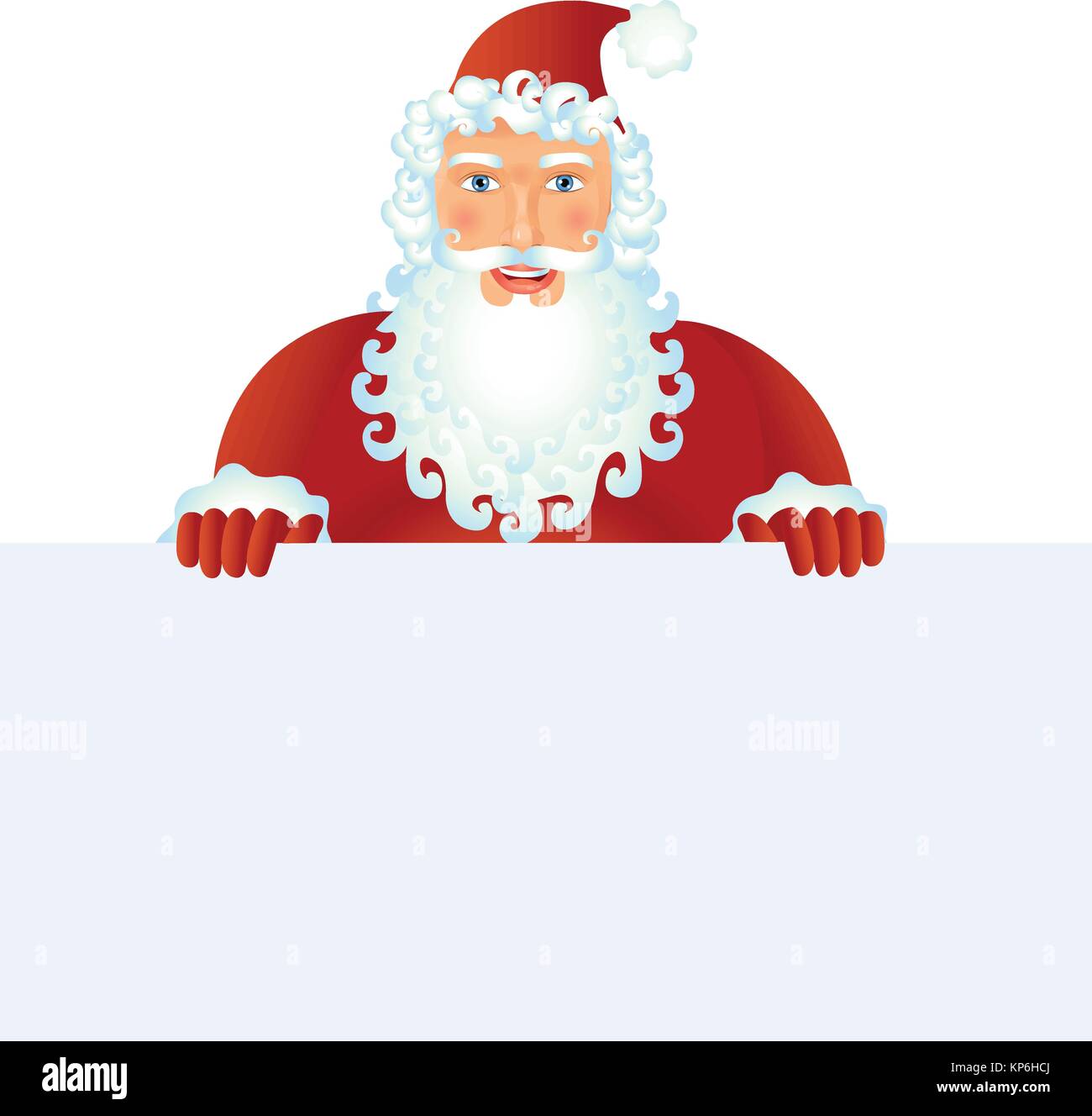 Santa Claus standing with christmas banner - Illustration isolated on ...