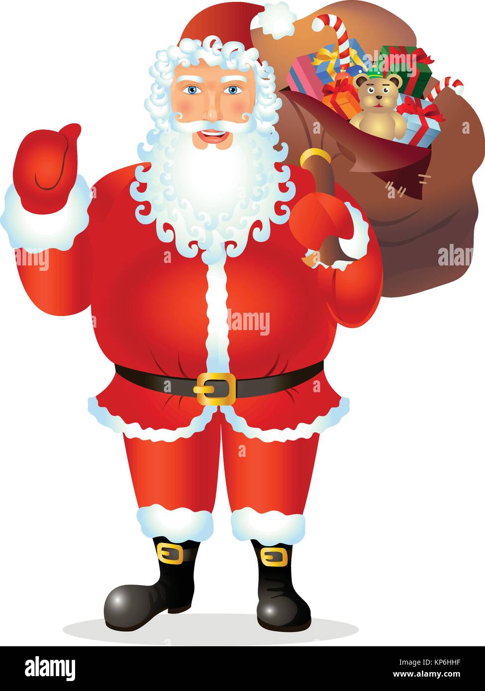 Cartoon Santa Claus show ok vector Christmas. New year Illustration ...