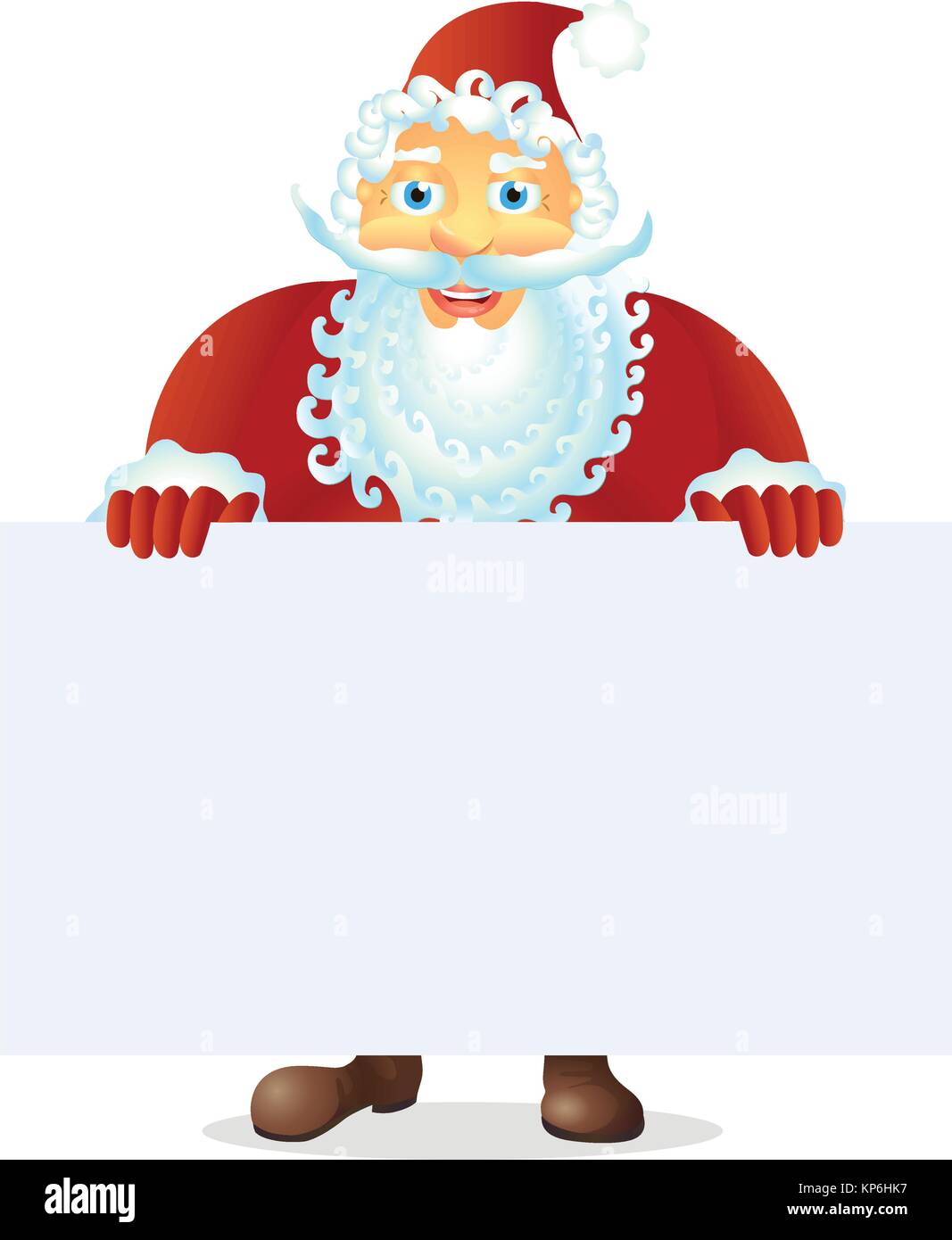 Santa Claus standing with christmas banner - Illustration isolated on ...