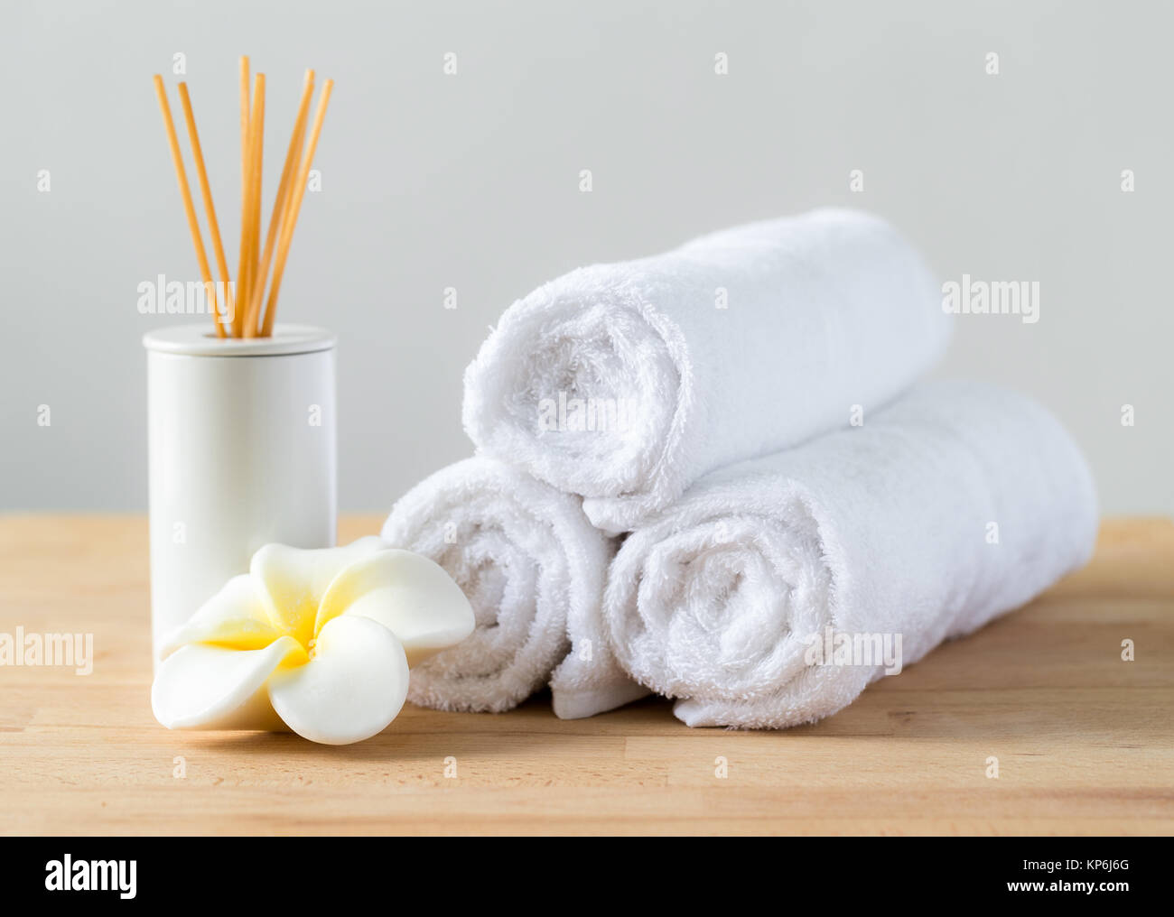 Aromatherapy spa plumeria and towel Stock Photo Alamy