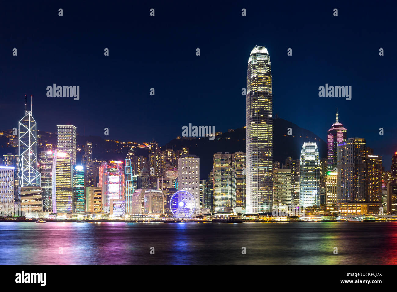 Hong Kong famous night view Stock Photo - Alamy