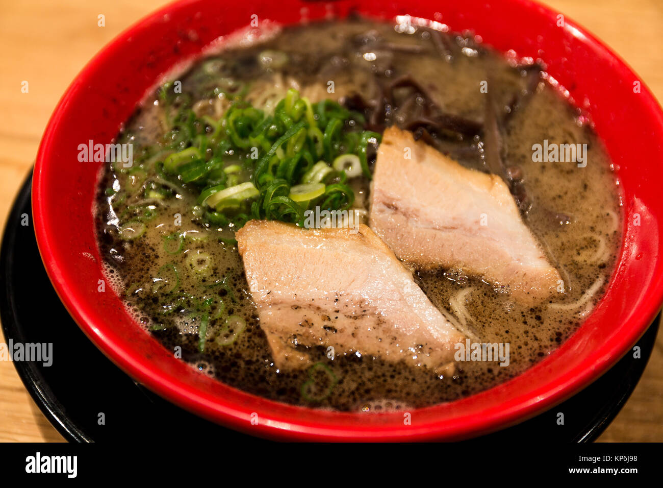 Ramen with black garlic oil Stock Photo Alamy
