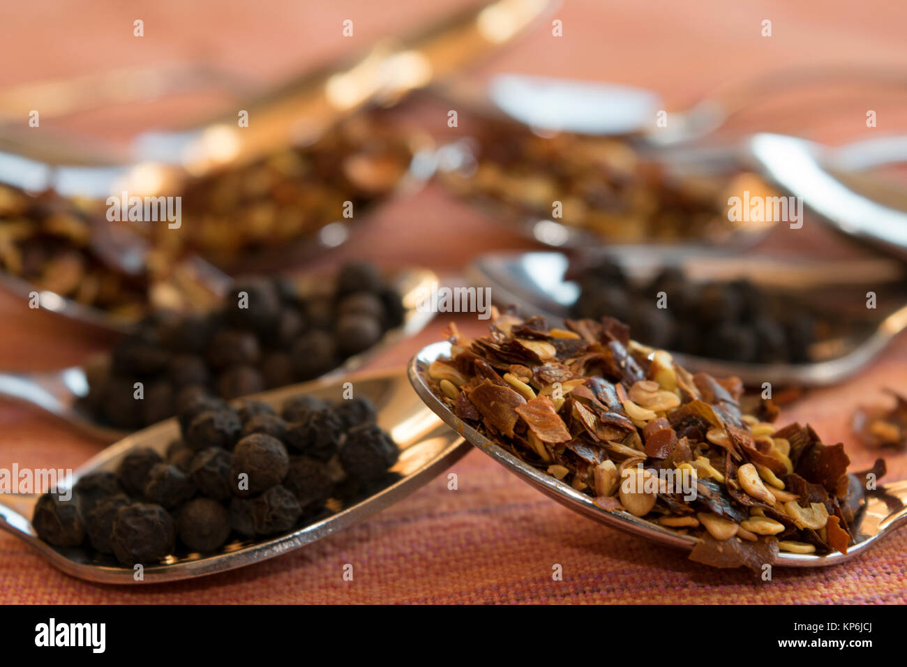 crushed red pepper and black pepper Stock Photo Alamy