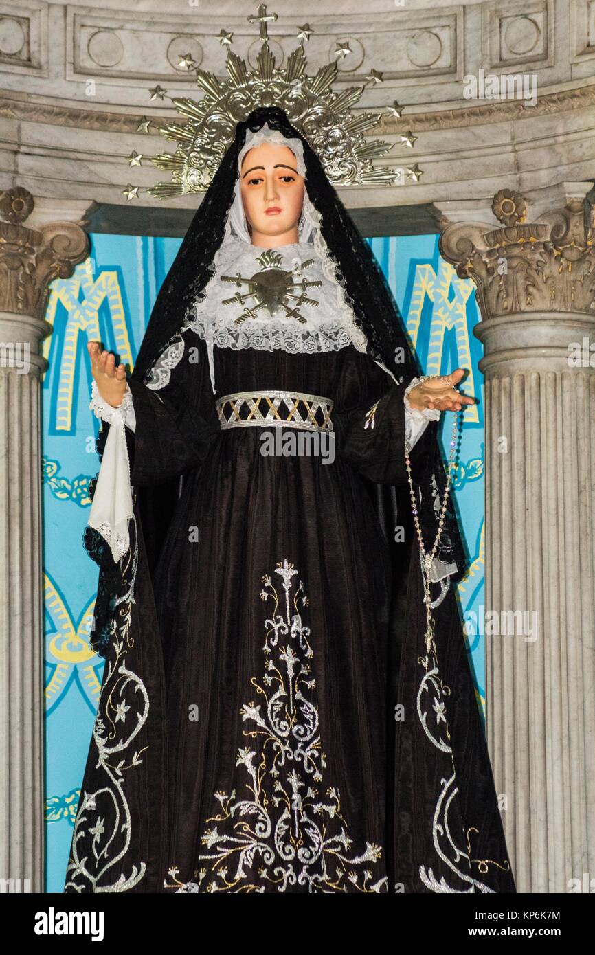 Statue of Our Lady of Sorrows. Basílica Nuestra Señora de la Piedad