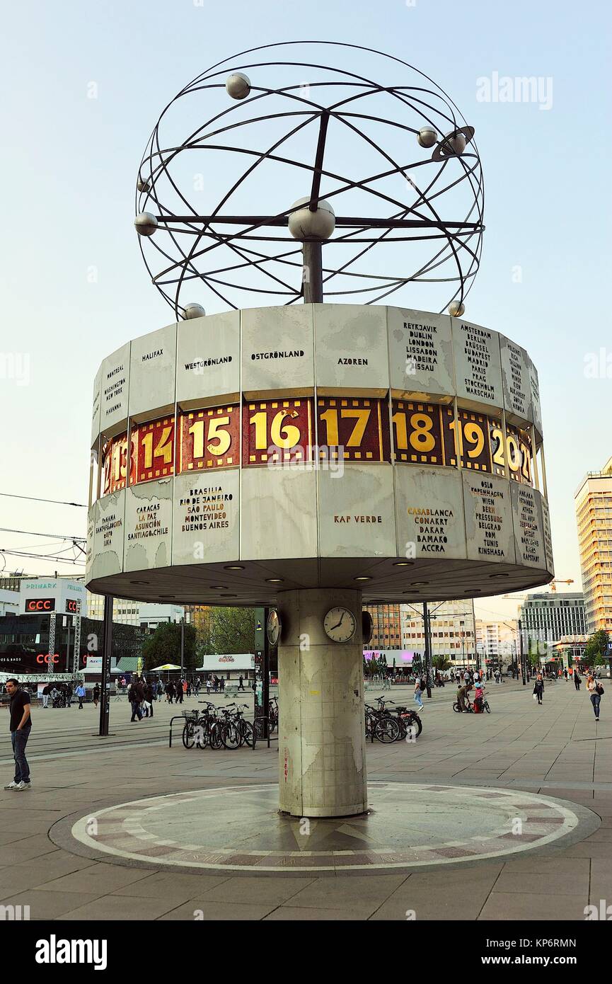 The World clock at Alexanderplatz. Berlin, Germany Stock Photo Alamy