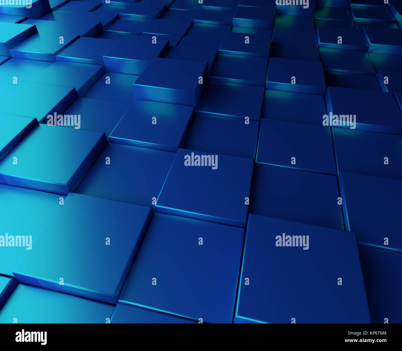 Abstract blue background with metallic cubes Stock Photo - Alamy