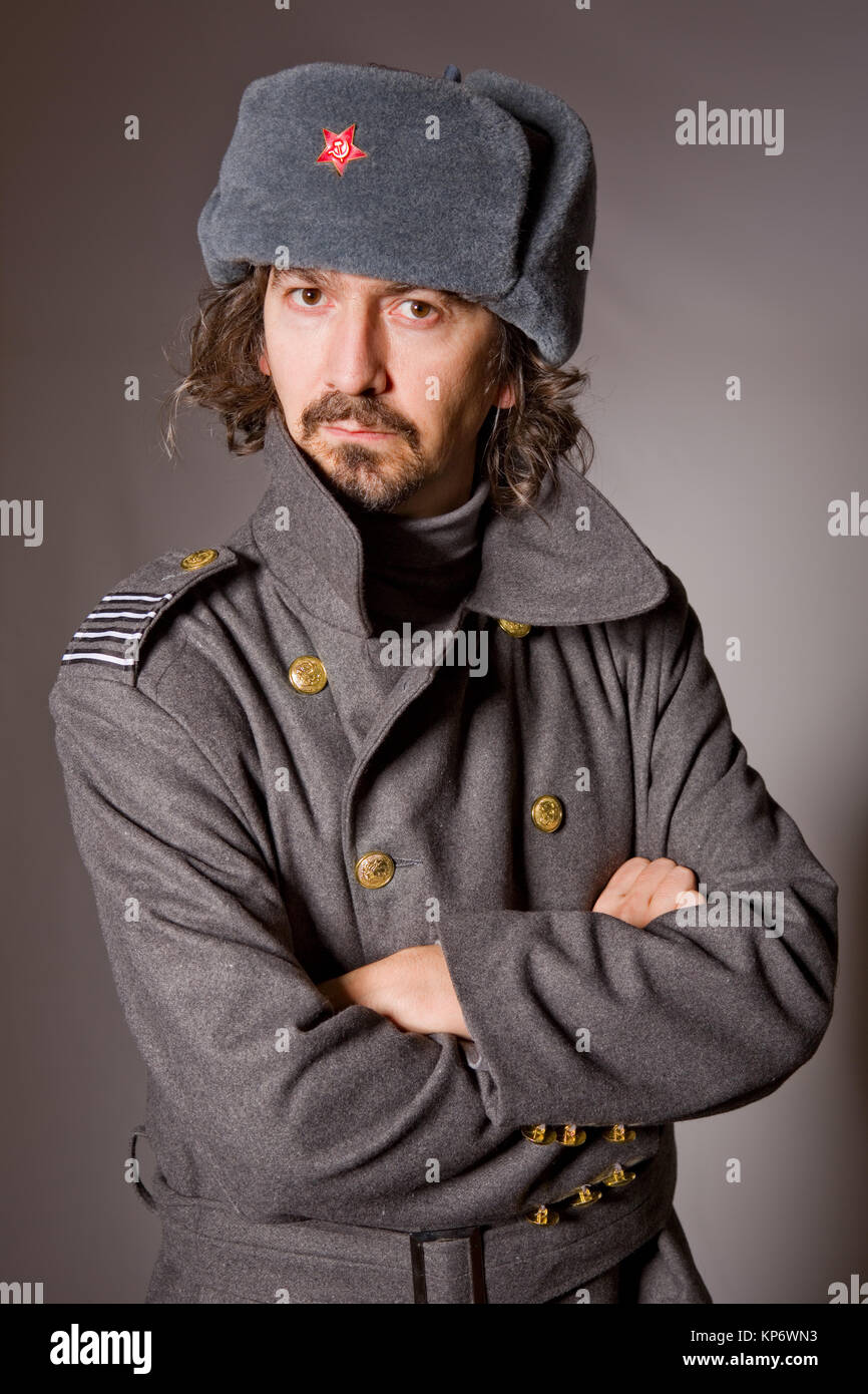 Russian man hat hi-res stock photography and images - Alamy