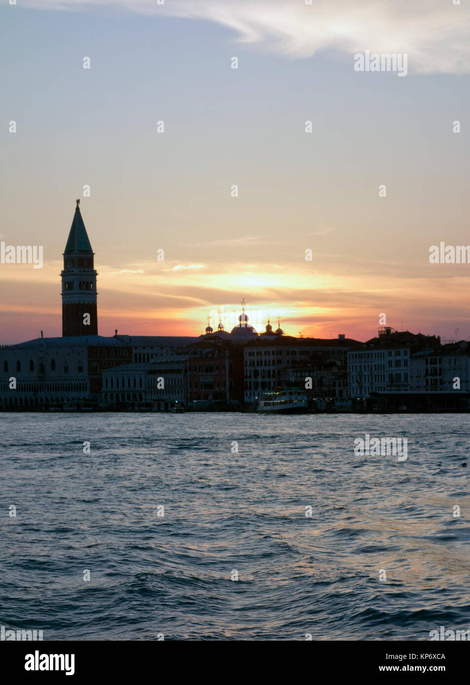 Sunset behind St. Mark's Cathedral, Venice, 2017. Stock Photo