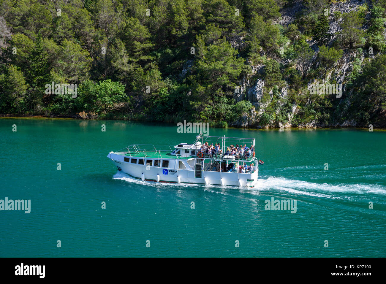 Boat Trip Between Skradin And Skradinski Buk Krka National Park Stock Photo Alamy