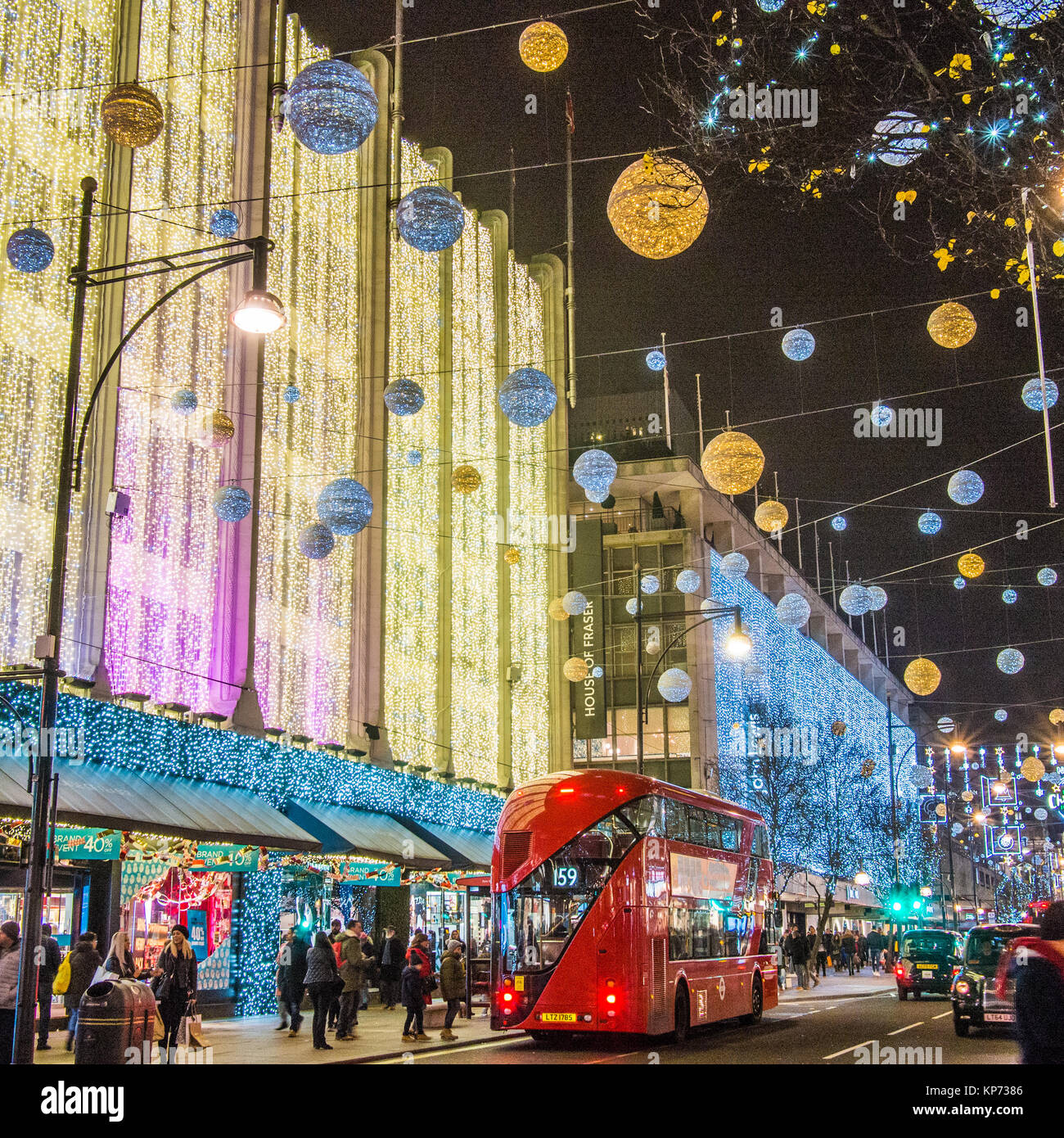 Christmas lights in Oxford Street, London Stock Photo