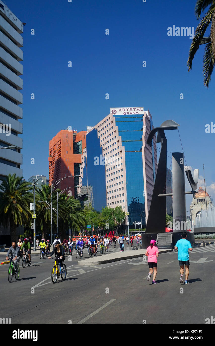 Mexico City Bikes Paseo De La Reforma High Resolution Stock Photography ...