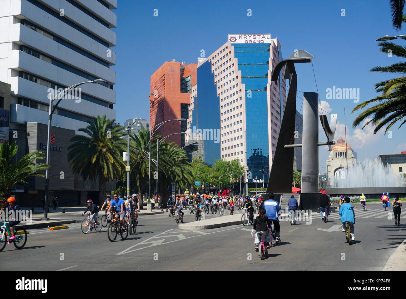 Mexico City Bikes Paseo De La Reforma High Resolution Stock Photography ...