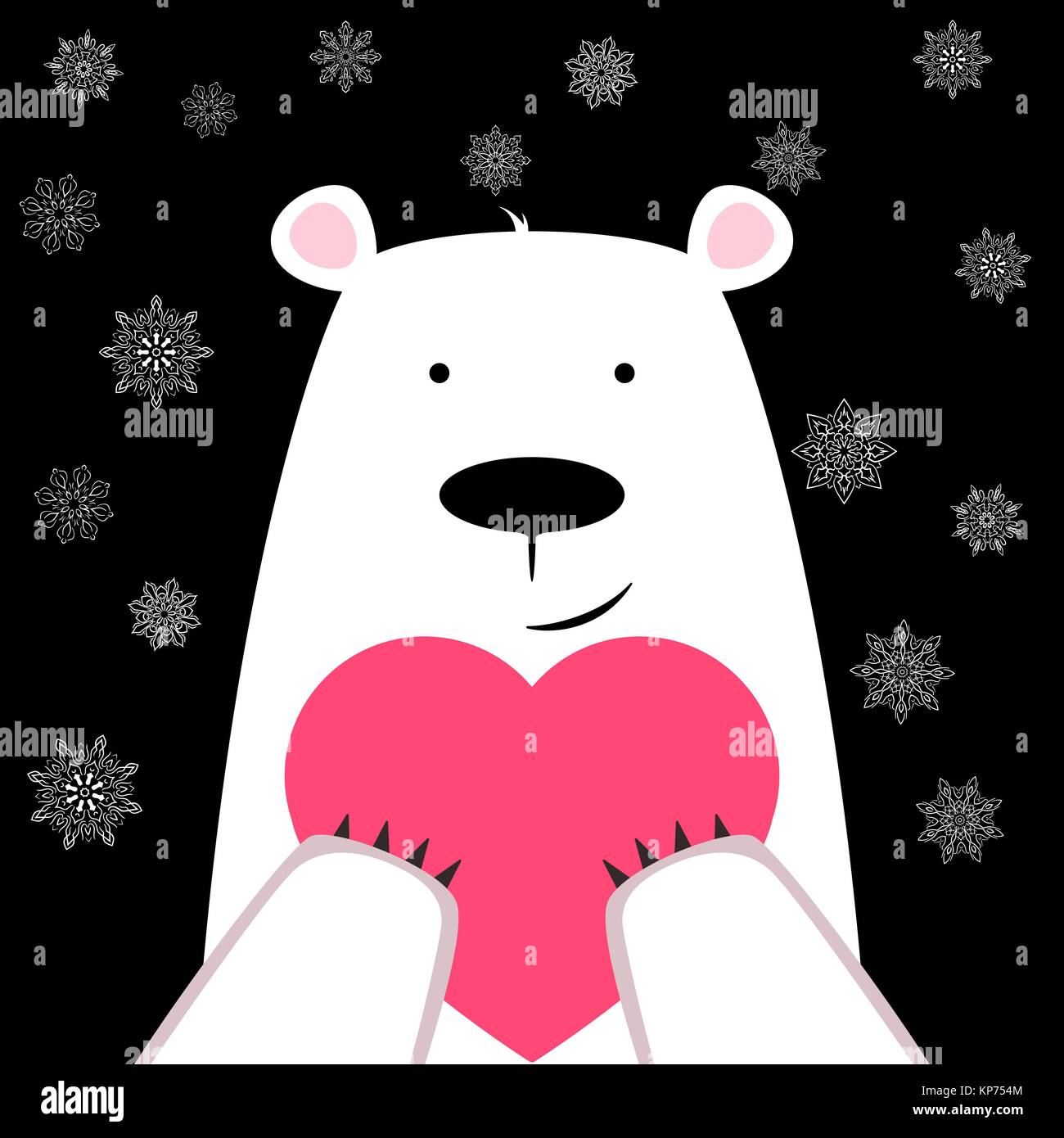 Funny cute polar bear with heart Stock Vector Image & Art Alamy