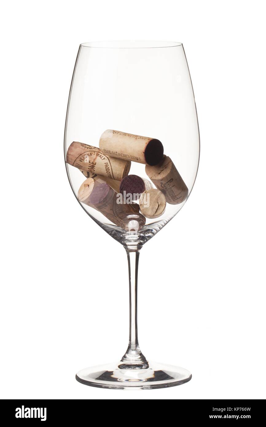 corks in glass Stock Photo