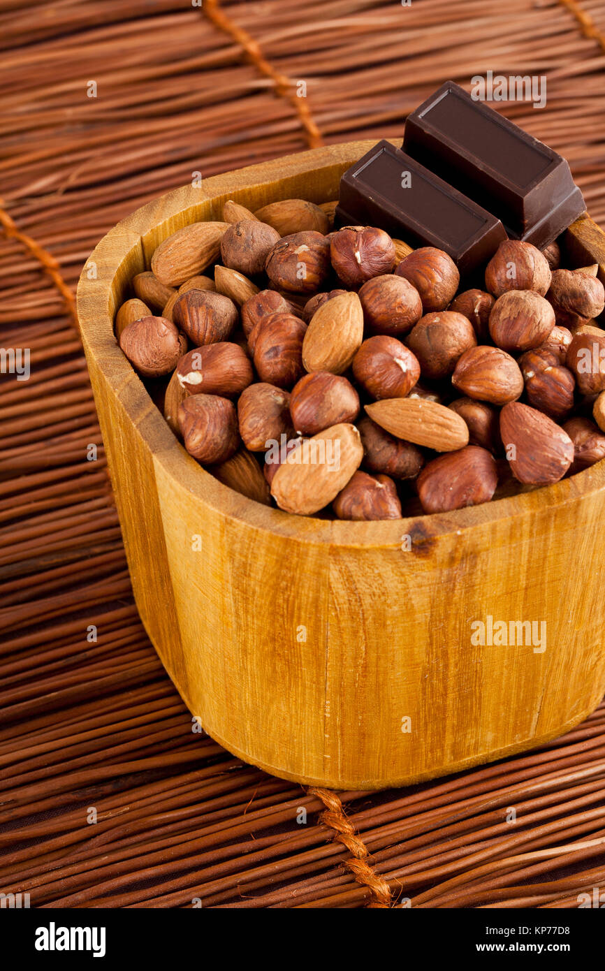 almond with chocolate Stock Photo Alamy