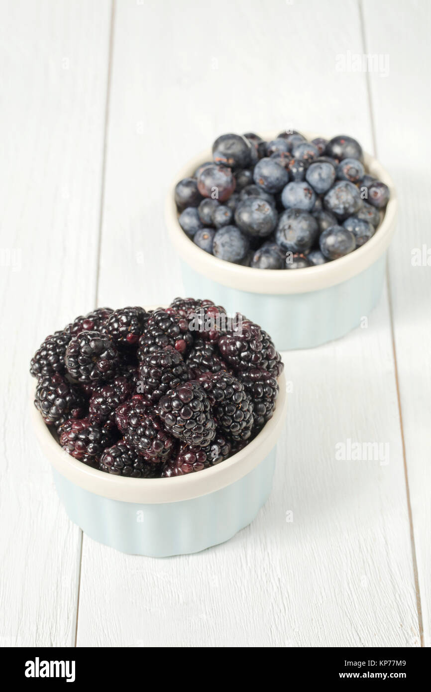 blueberries and blackberries Stock Photo