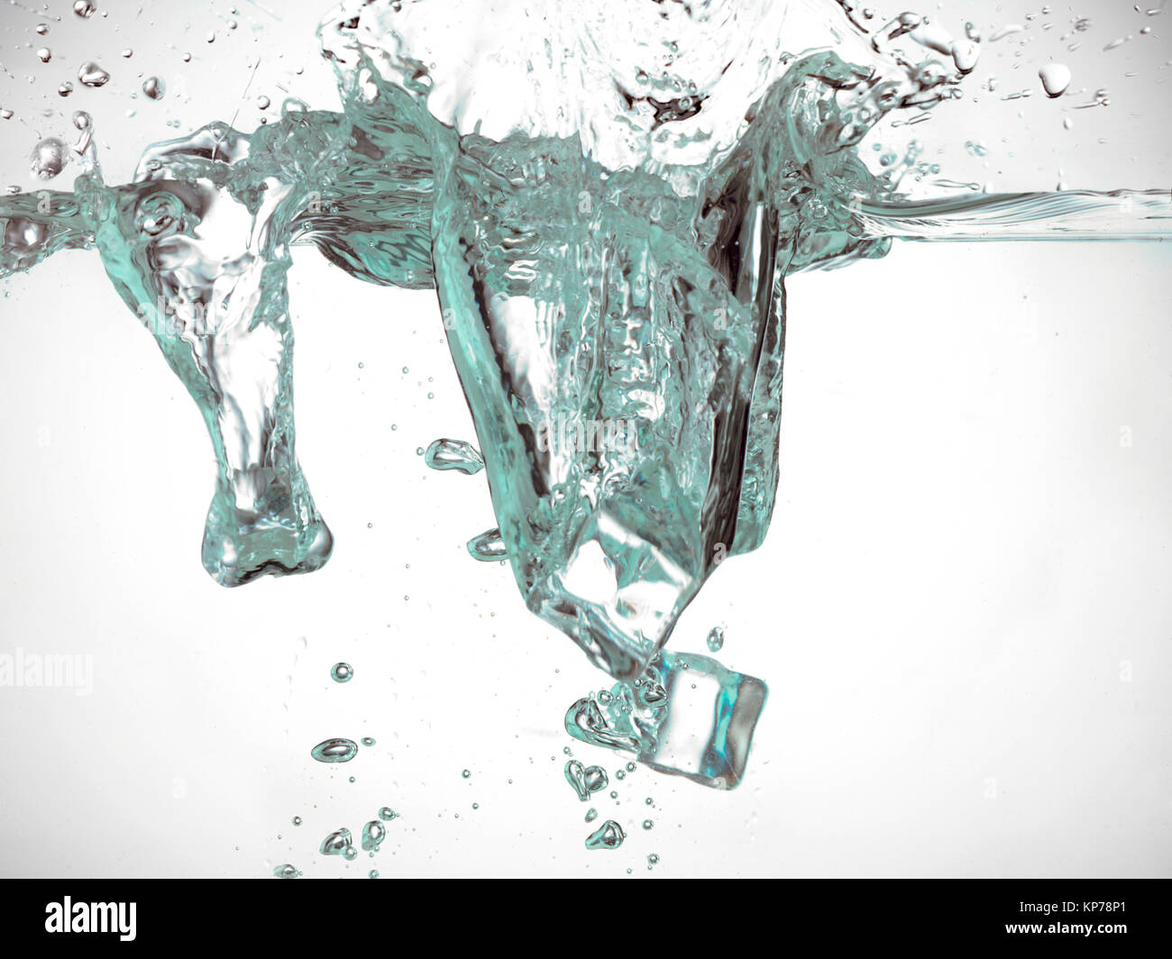 ice cubes dropped in water Stock Photo - Alamy