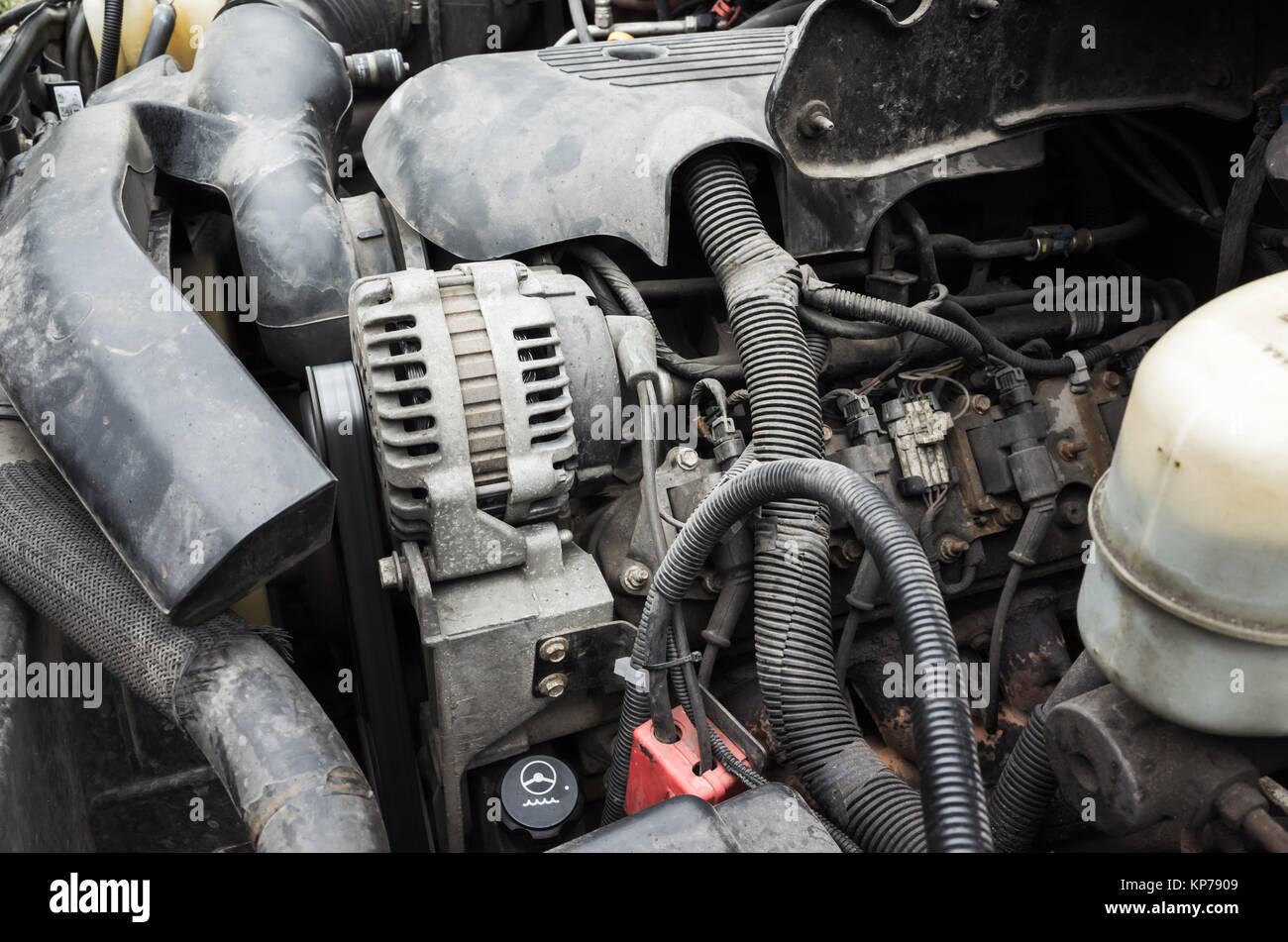 SUV motor, sport utility vehicle car engine Stock Photo