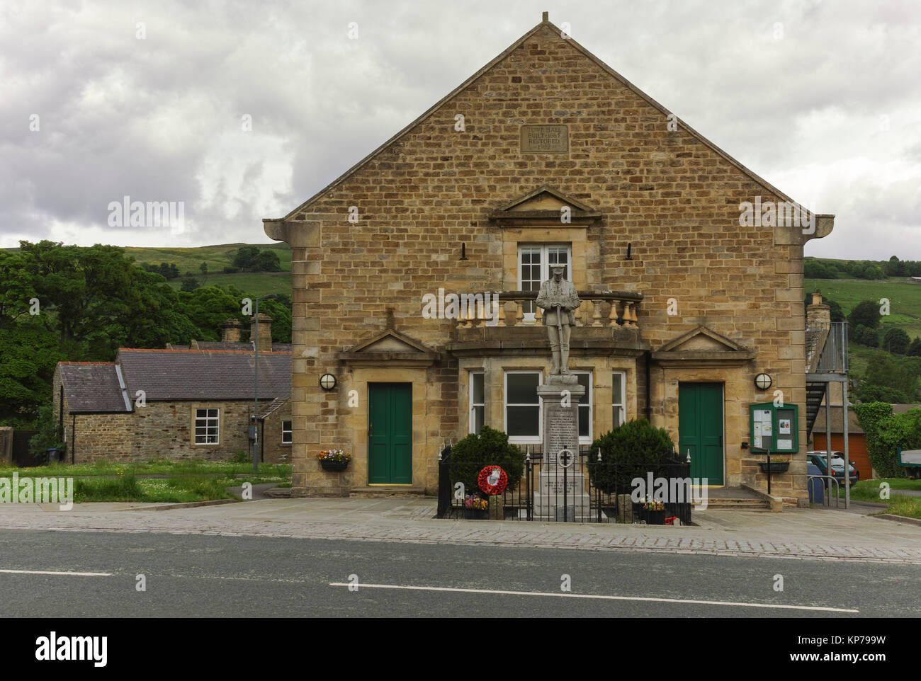 Looking at the town hall and Cenotaph at St John's Chapel is a village