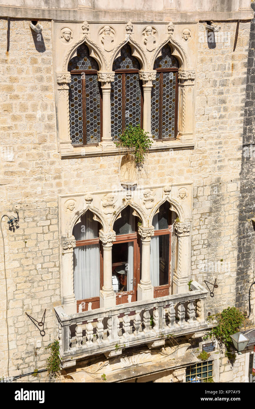 View from the bell tower, Cathedral of St Lawrence, Trogir Old Town, Croatia Stock Photo