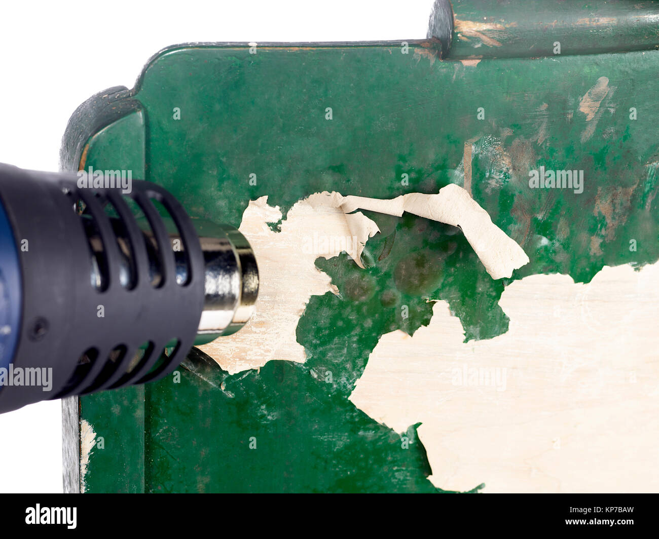 heat gun to strip paint from wood Stock Photo Alamy