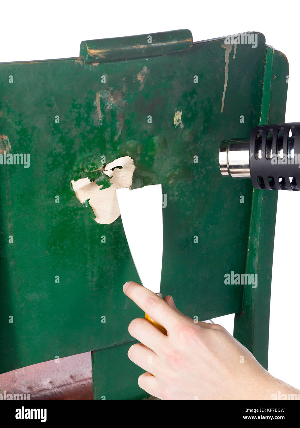 removing paint in a chair Stock Photo Alamy