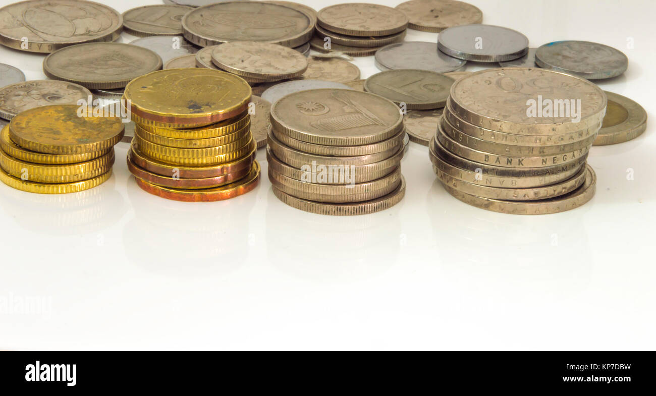 Stack coin with with background Stock Photo - Alamy