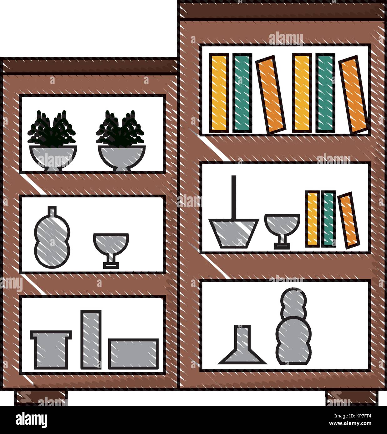 Shelves Unit with decorative objects Stock Vector Image & Art Alamy