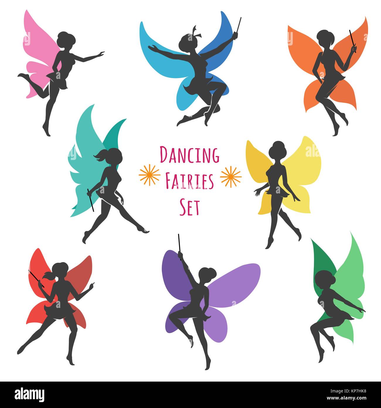 Set of dancing Fairy Silhouettes. Nine fairies with colorful wings. Vector illustration Stock Vector Image & Art - Alamy set-of-dancing-fairy-silhouettes-nine-fairies-with-colorful-wings-vector-illustration-stock-vector-image-art-alamy