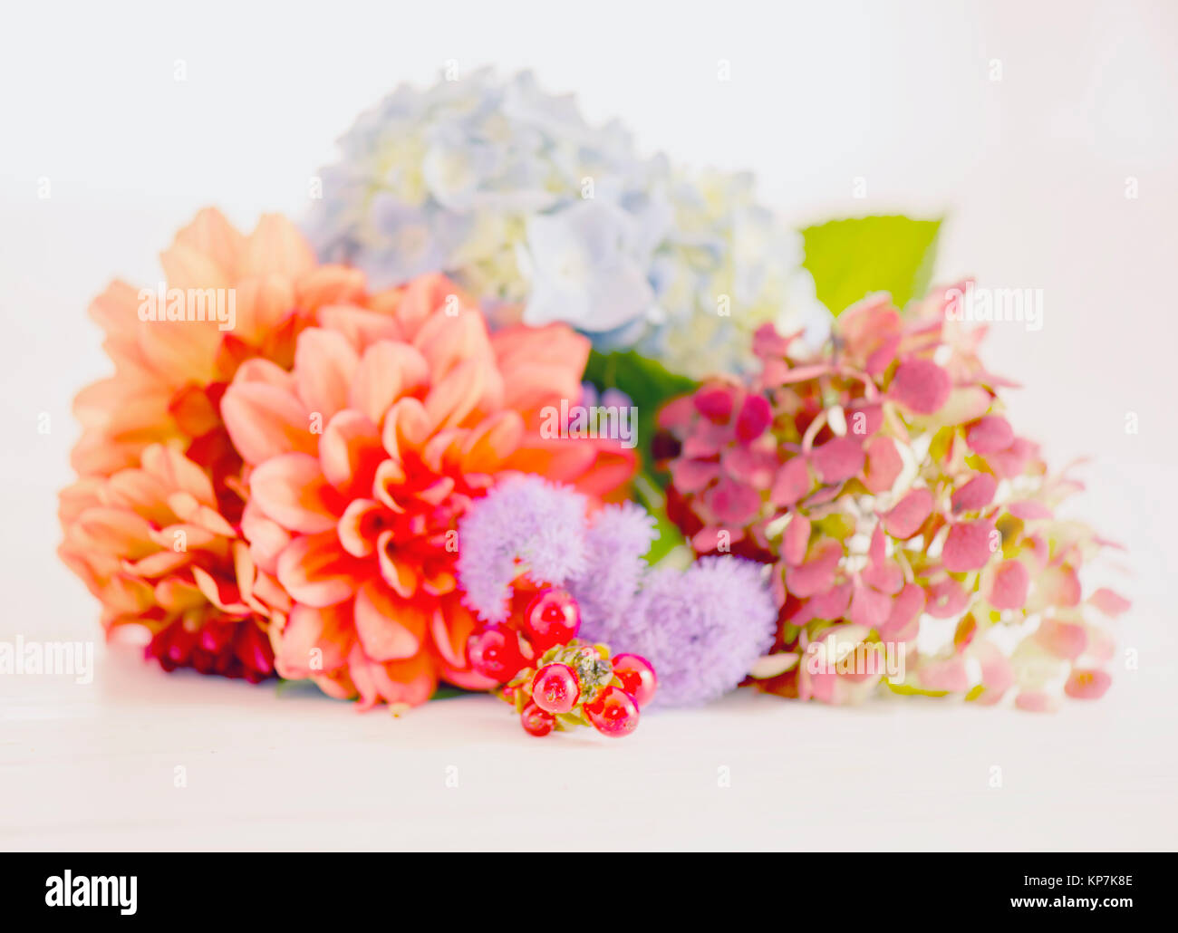 Autumn bouquet with berries on white background Stock Photo