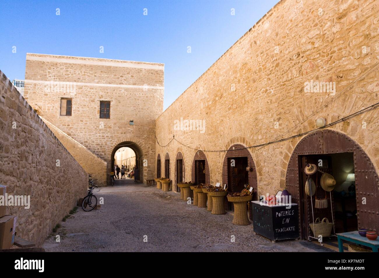 Inside of surrounding wall of mogador city. Essaouira, Marrakech-Safi. Morocco. Stock Photo
