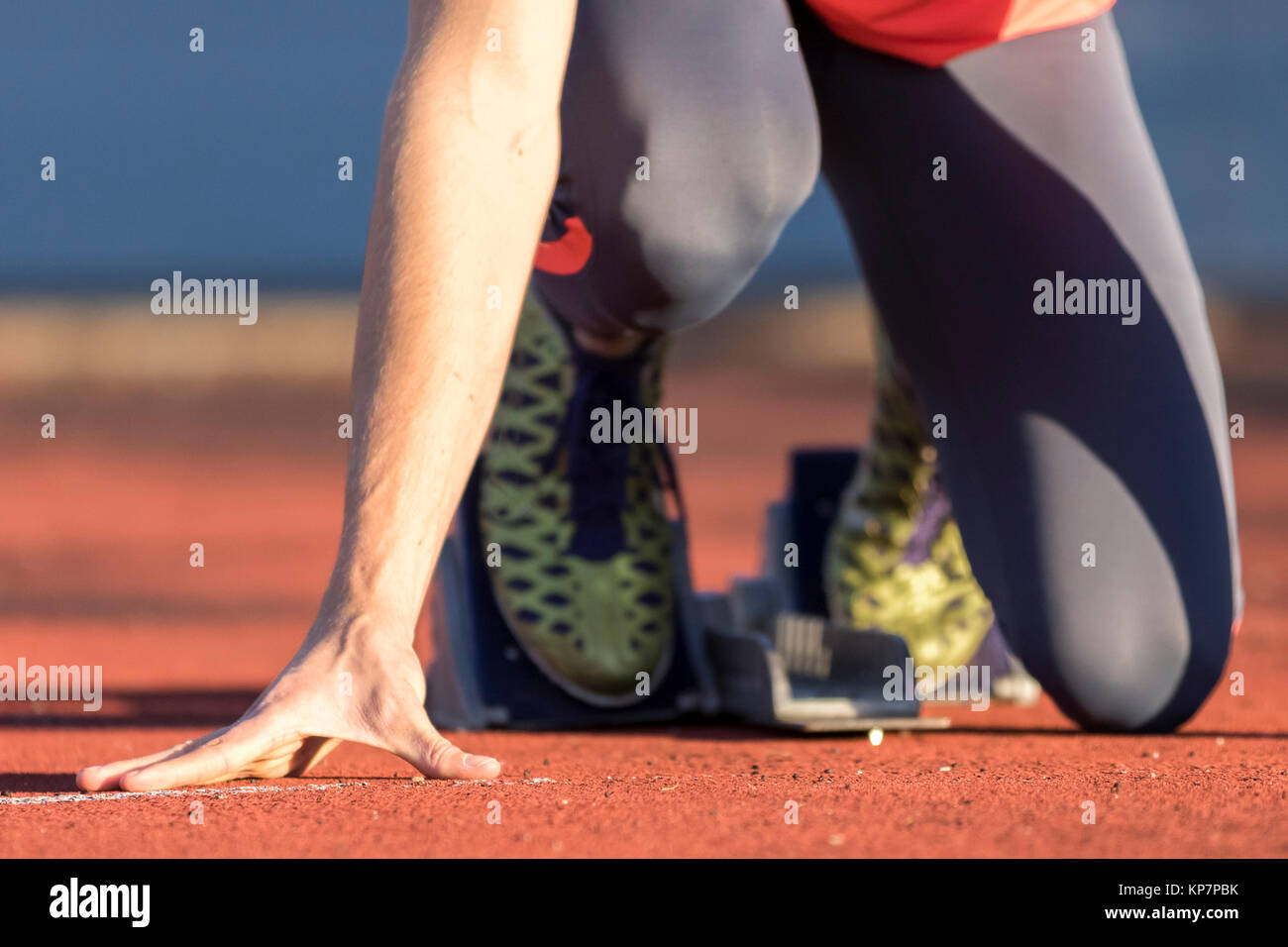sprint start in track and field Stock Photo Alamy