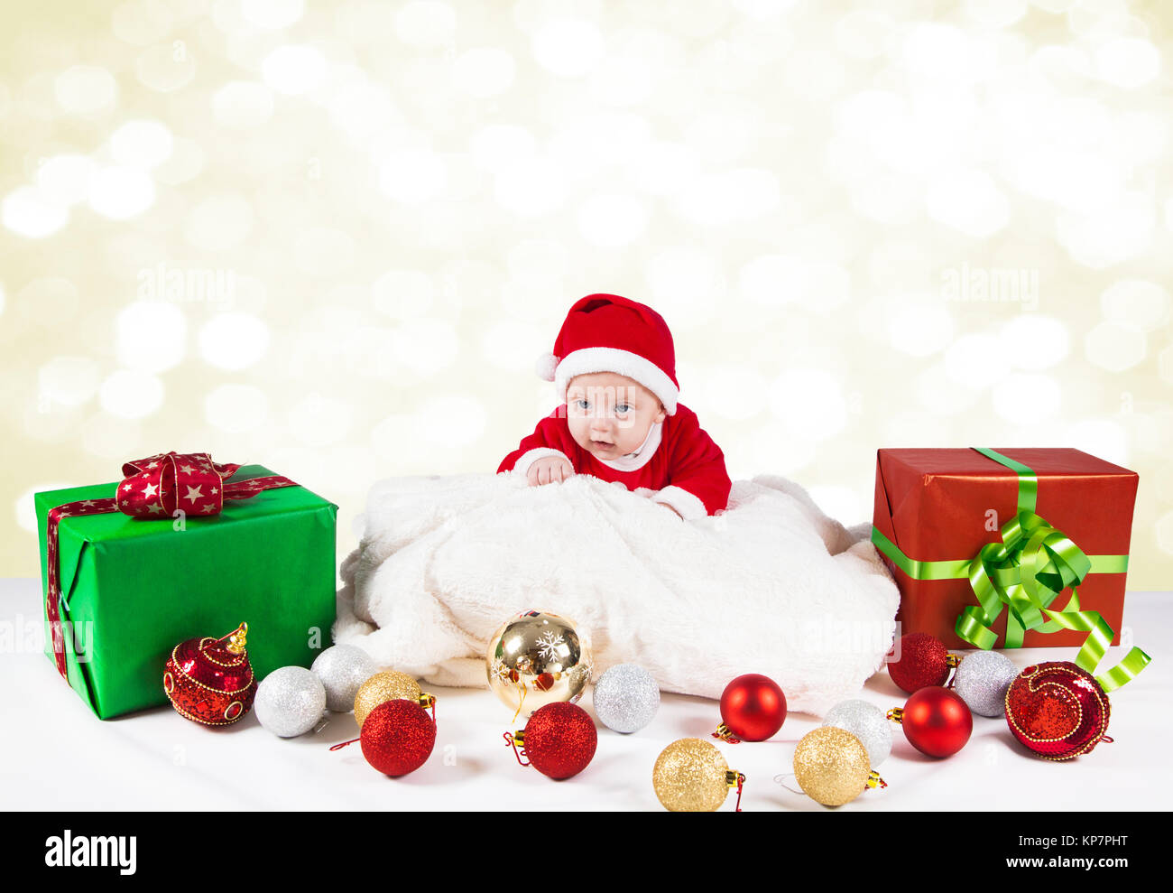 Baby boy Christmas portrait Stock Photo Alamy