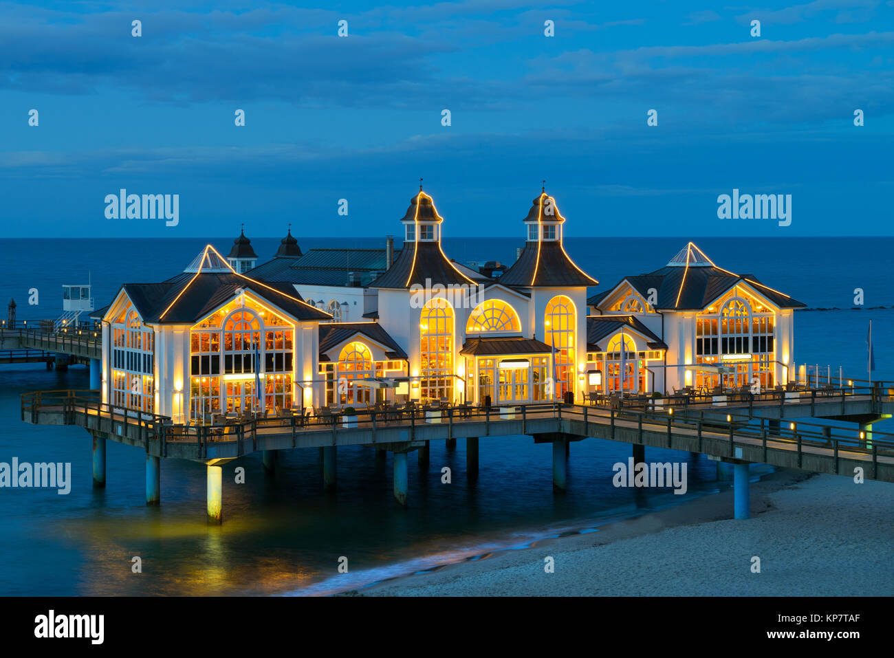 Seebrucke Sellin, a famous historical house on island Ruegen in Germany