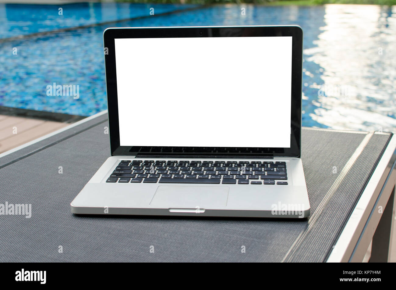 computer and pool Stock Photo Alamy