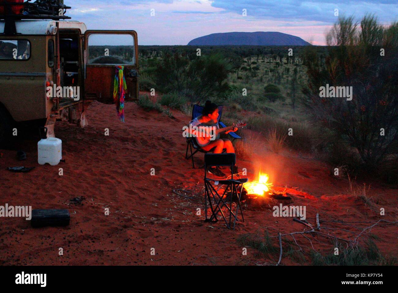 Girl, Australia, Filipino, Asian, Uluru, Ayers Rock Stock Photo
