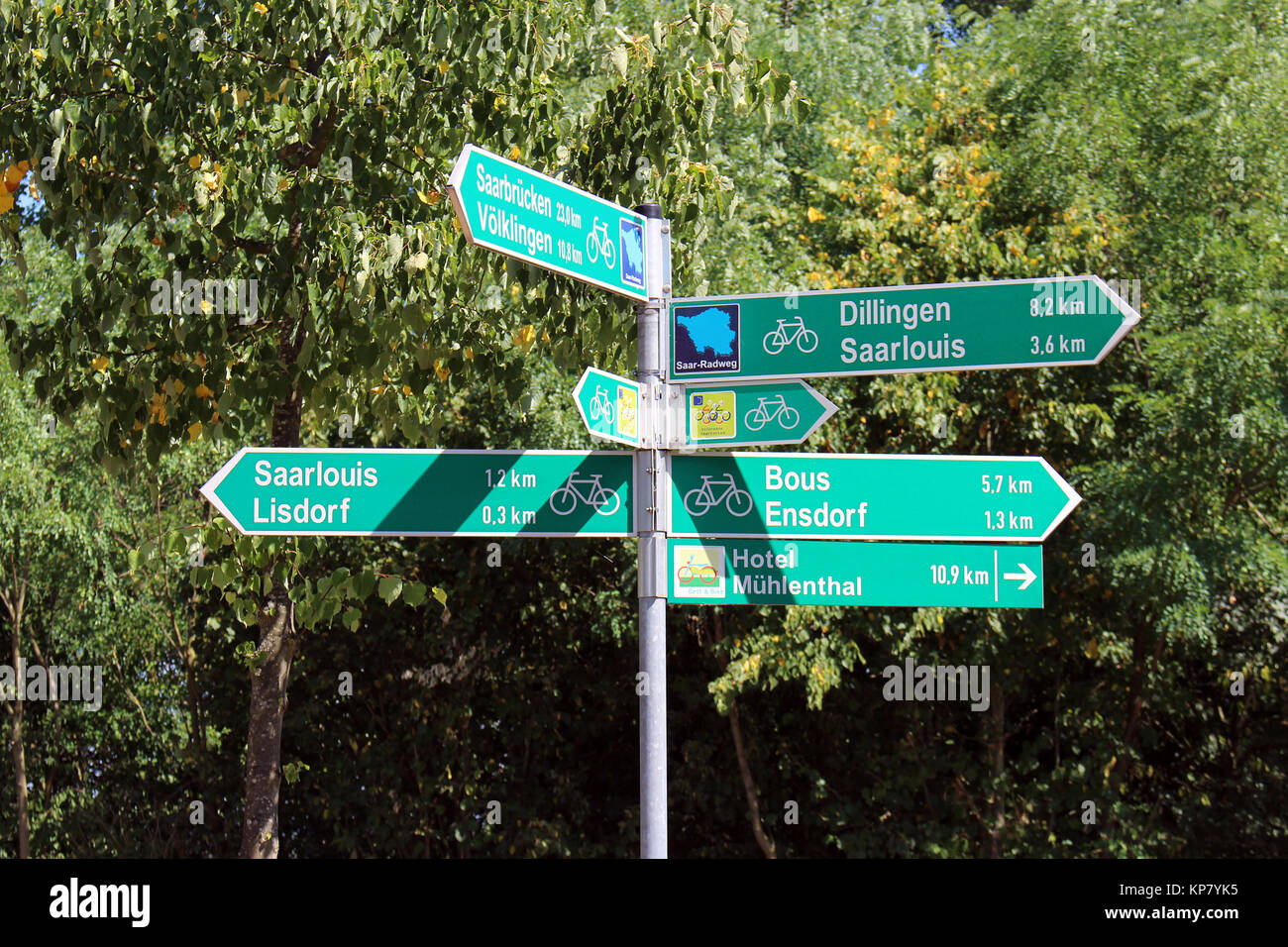 Signposts,Saarland Stock Photo
