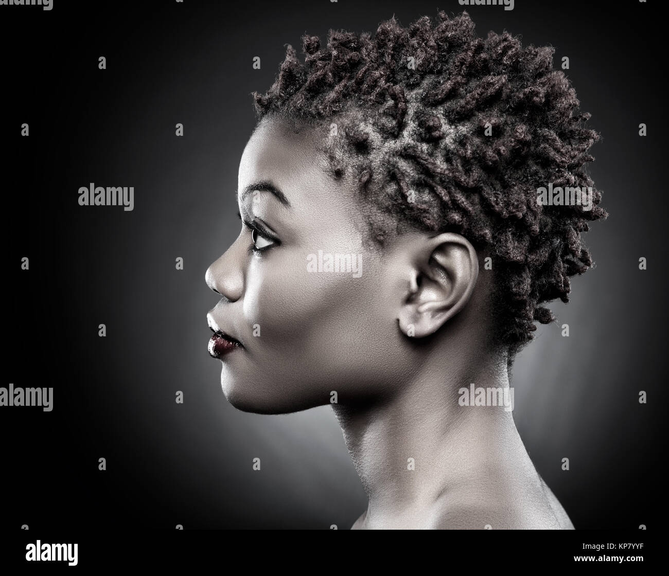 Black Beauty With Short Spiky Hair Stock Photo 168591347 Alamy