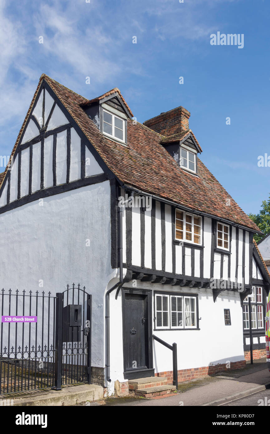 Timber-framed period house, Church Street, Baldock, Hertfordshire, England, United Kingdom Stock Photo