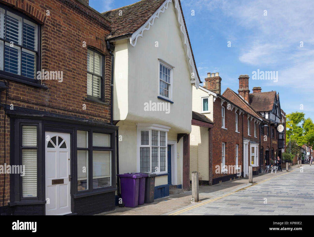 Period houses, Sun Street, Baldock, Hertfordshire, England, United