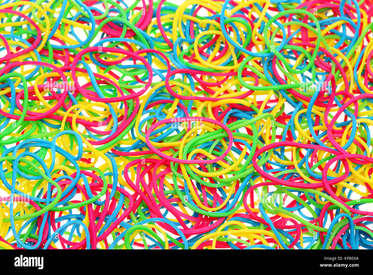 Colorful rubber bands background Stock Photo - Alamy